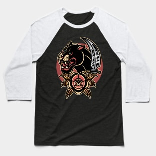 rose and panther tattoo Baseball T-Shirt